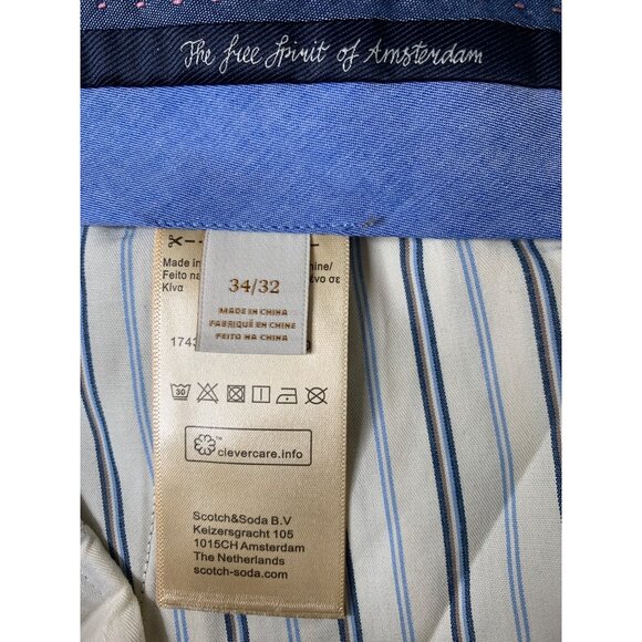 Scotch & Soda Mens Plaid Stretch Trousers 34/31 NWT $148 RP10239 Slim Tapered - Picture 3 of 13